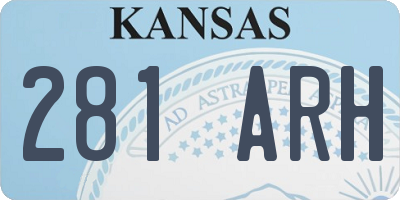 KS license plate 281ARH