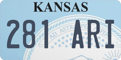 KS license plate 281ARI