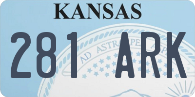 KS license plate 281ARK