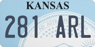 KS license plate 281ARL