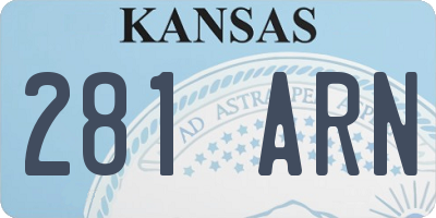 KS license plate 281ARN