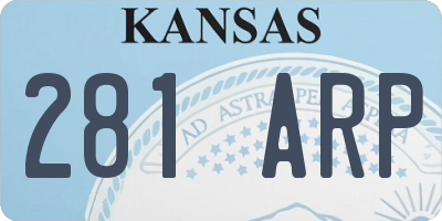 KS license plate 281ARP