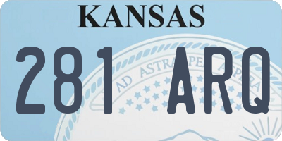 KS license plate 281ARQ