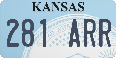 KS license plate 281ARR