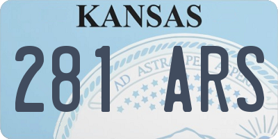 KS license plate 281ARS