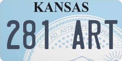 KS license plate 281ART
