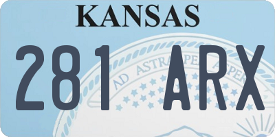KS license plate 281ARX