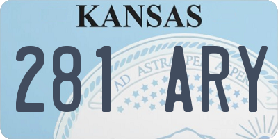 KS license plate 281ARY