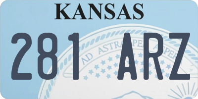 KS license plate 281ARZ