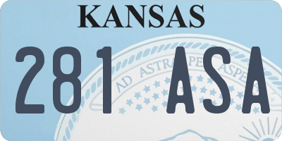 KS license plate 281ASA