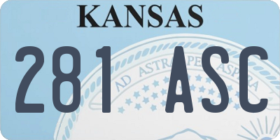 KS license plate 281ASC