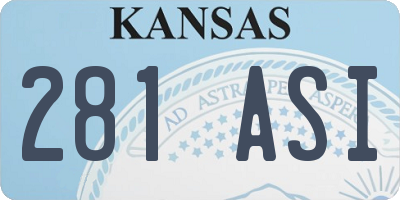 KS license plate 281ASI