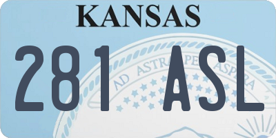 KS license plate 281ASL