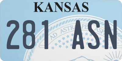 KS license plate 281ASN