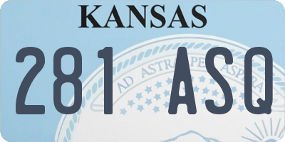 KS license plate 281ASQ