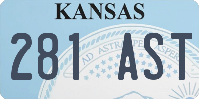 KS license plate 281AST