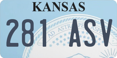 KS license plate 281ASV