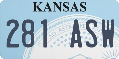 KS license plate 281ASW