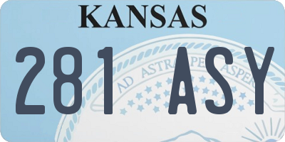 KS license plate 281ASY