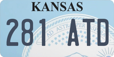 KS license plate 281ATD