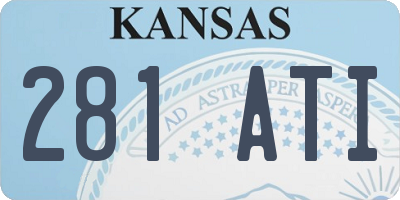 KS license plate 281ATI