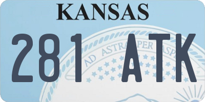 KS license plate 281ATK