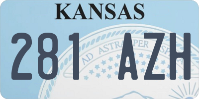 KS license plate 281AZH