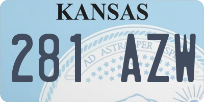 KS license plate 281AZW