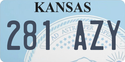 KS license plate 281AZY