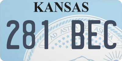 KS license plate 281BEC