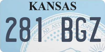 KS license plate 281BGZ