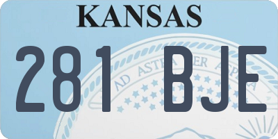 KS license plate 281BJE