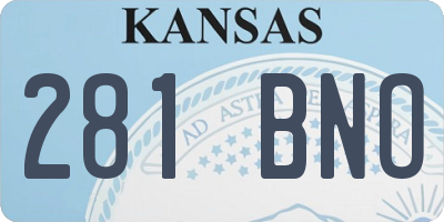 KS license plate 281BNO