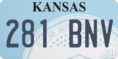KS license plate 281BNV