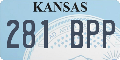 KS license plate 281BPP