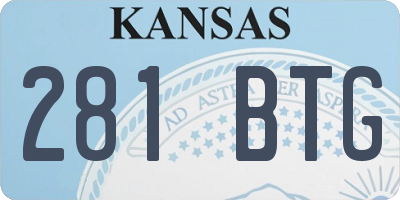 KS license plate 281BTG