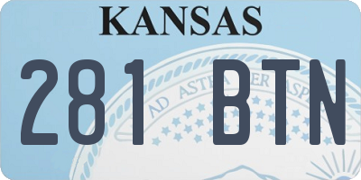 KS license plate 281BTN