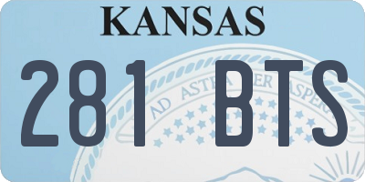 KS license plate 281BTS