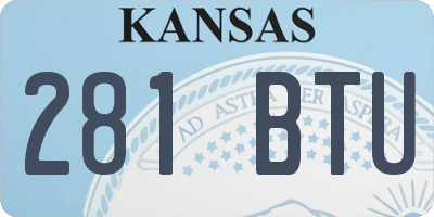KS license plate 281BTU
