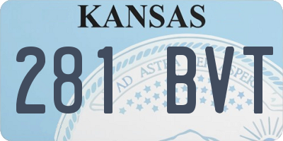 KS license plate 281BVT