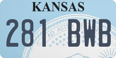 KS license plate 281BWB