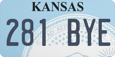 KS license plate 281BYE