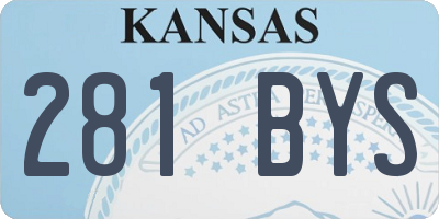 KS license plate 281BYS