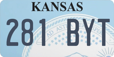 KS license plate 281BYT