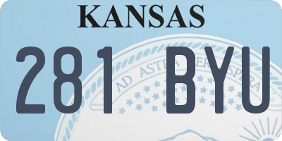 KS license plate 281BYU