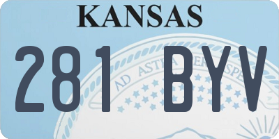 KS license plate 281BYV