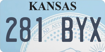 KS license plate 281BYX