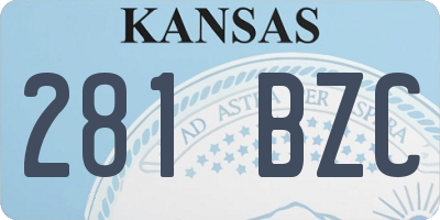 KS license plate 281BZC