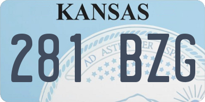 KS license plate 281BZG