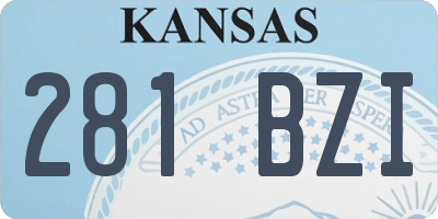 KS license plate 281BZI